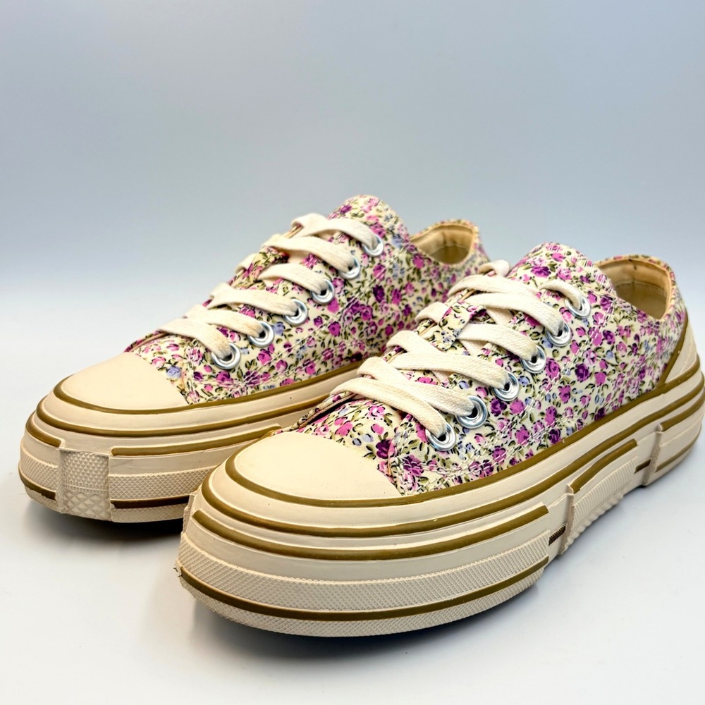 Jeffrey Campbell Floral Endorphin Platform Sneakers Ditsy Low Top Size 7.5‎